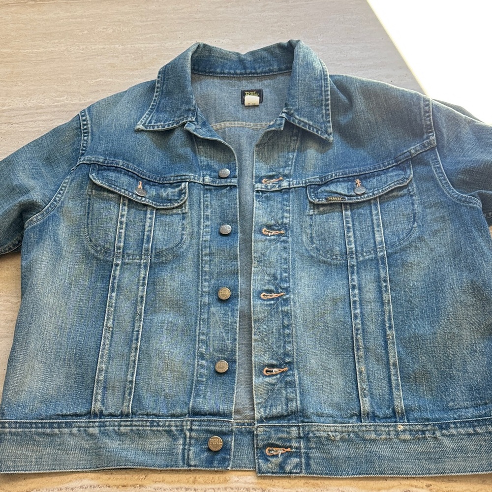 Ralph Lauren Double RL Blue Denim Trucker Jean Jacket XL.  RRL